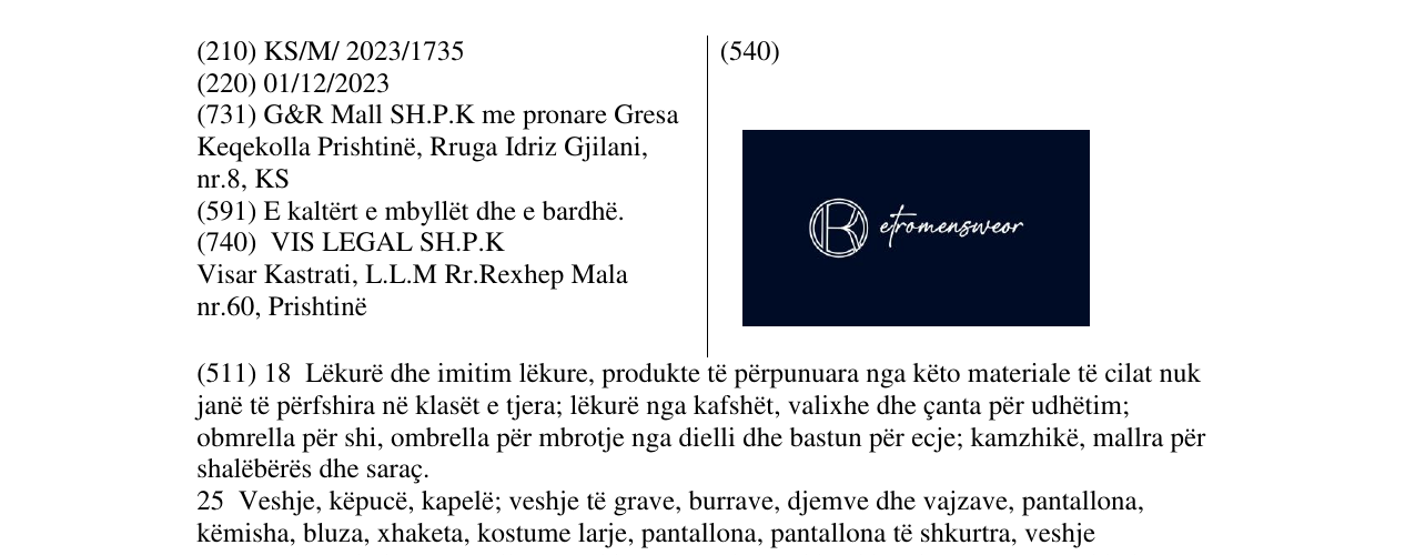 Zëri i markës etromenswear në buletin