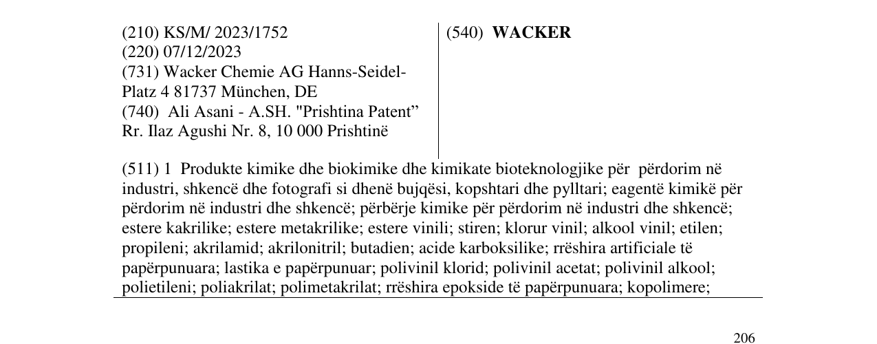 Zëri i markës WACKER në buletin