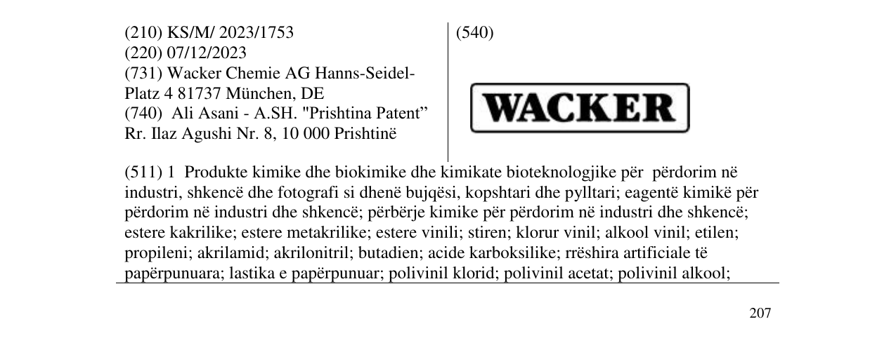 Zëri i markës WACKER në buletin