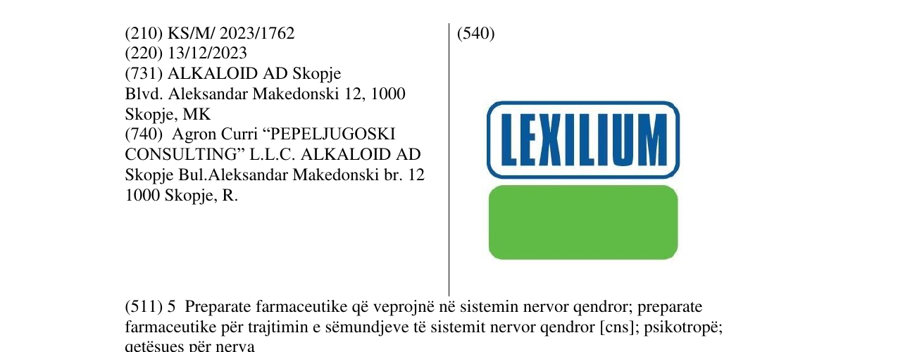 Zëri i markës LEXILIUM në buletin