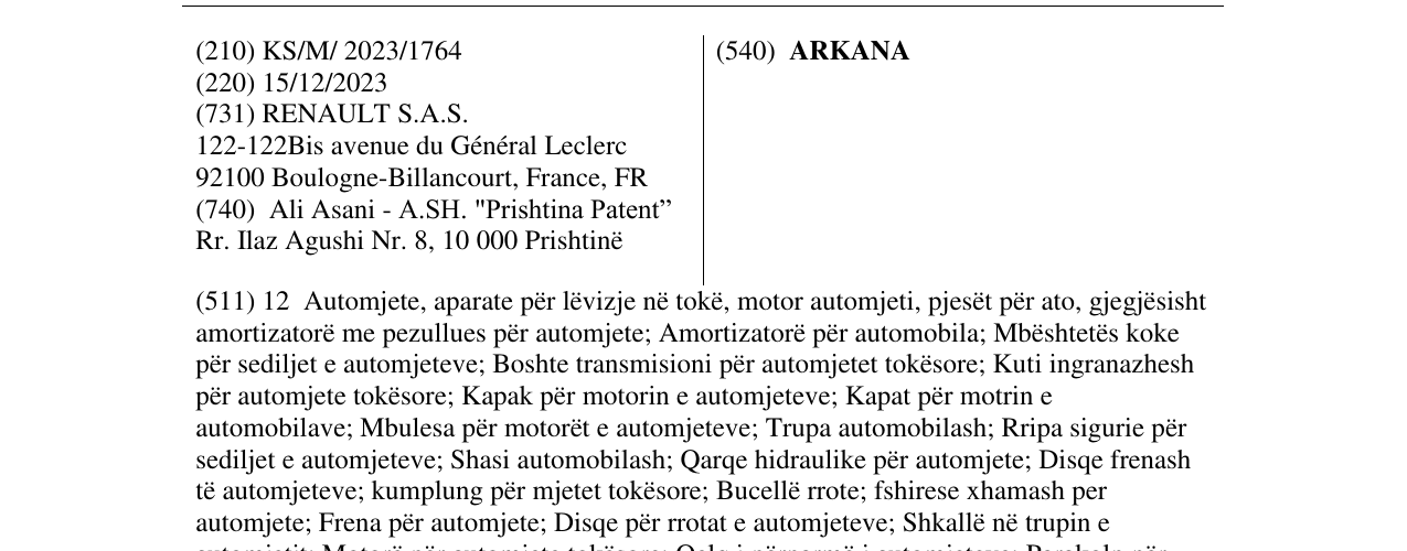 Zëri i markës ARKANA në buletin