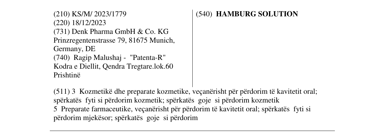 Zëri i markës HAMBURG SOLUTION në buletin
