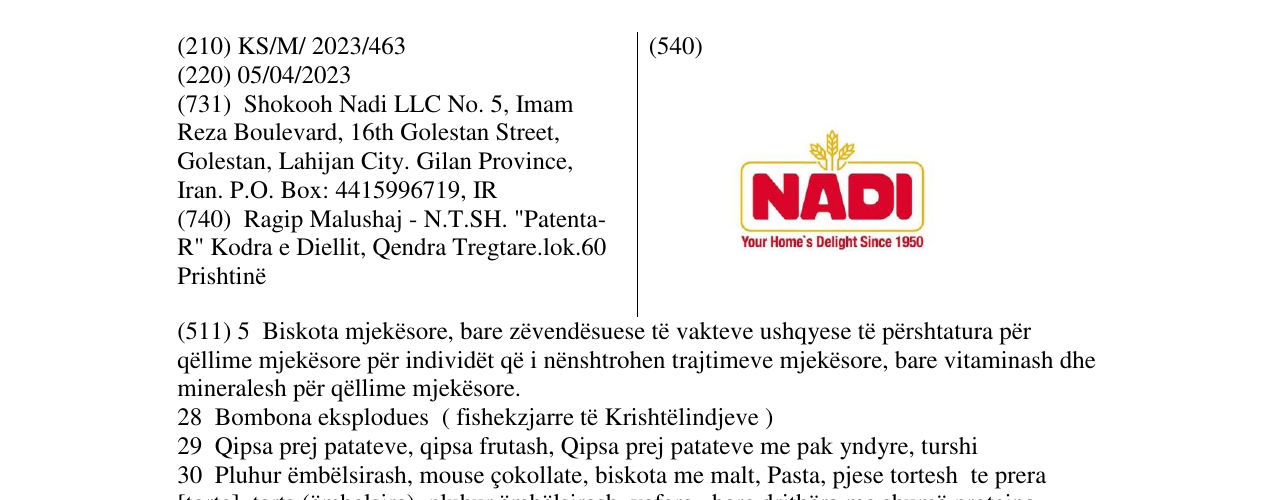 Zëri i markës NADI në buletin