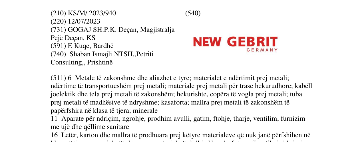 Zëri i markës new gebrit në buletin
