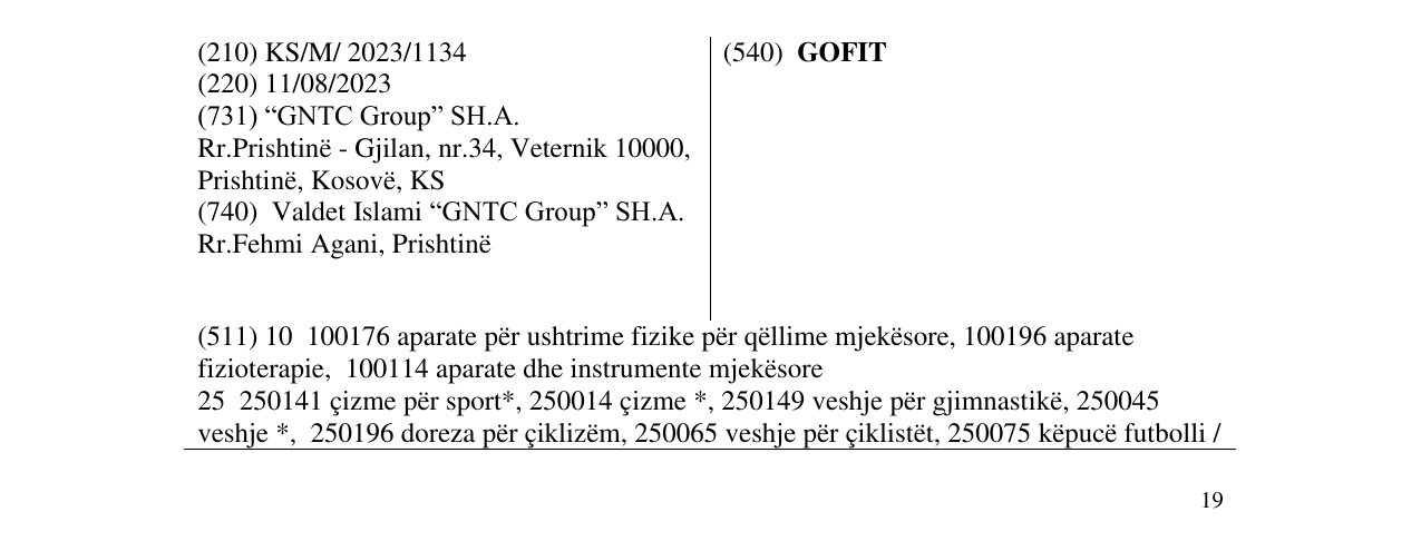 Zëri i markës GOFIT në buletin