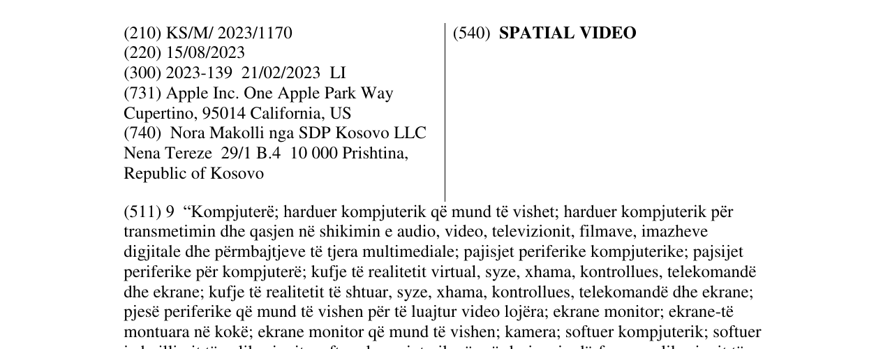 Zëri i markës SPATIAL VIDEO në buletin