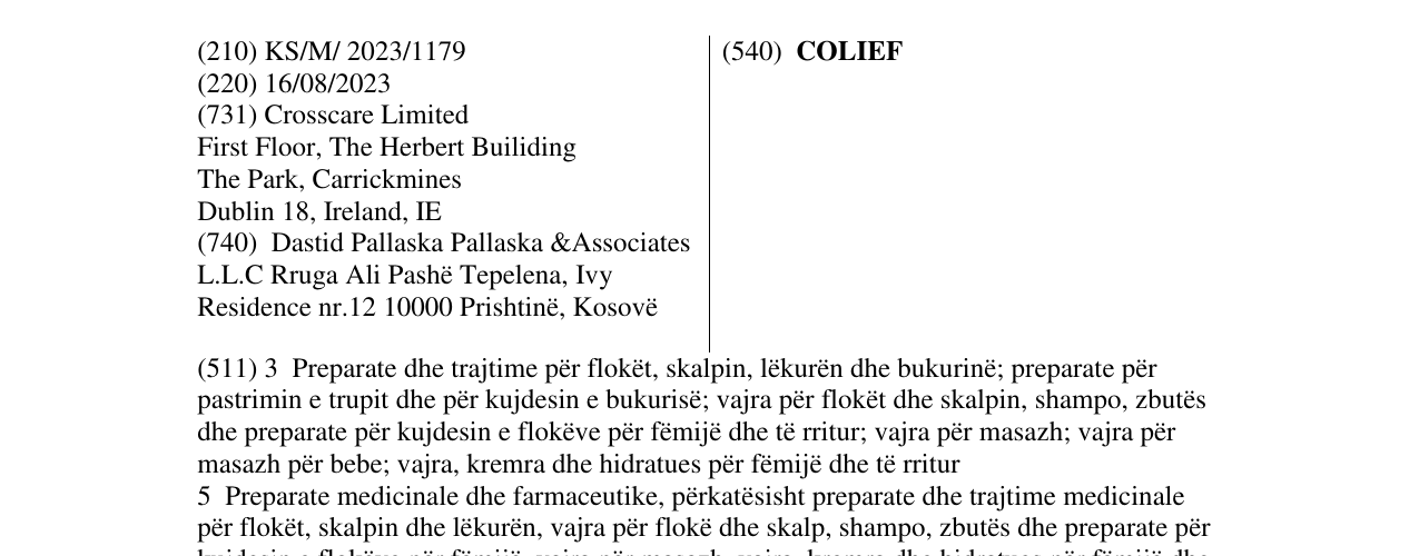 Zëri i markës COLIEF në buletin