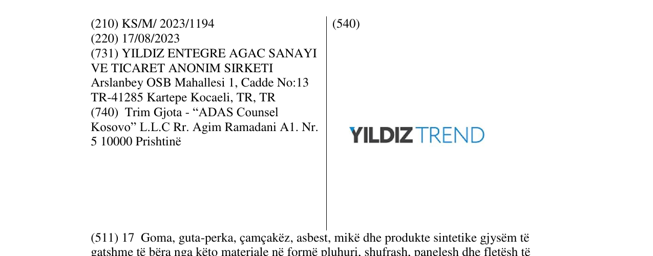 Zëri i markës YILDIZ TREND në buletin