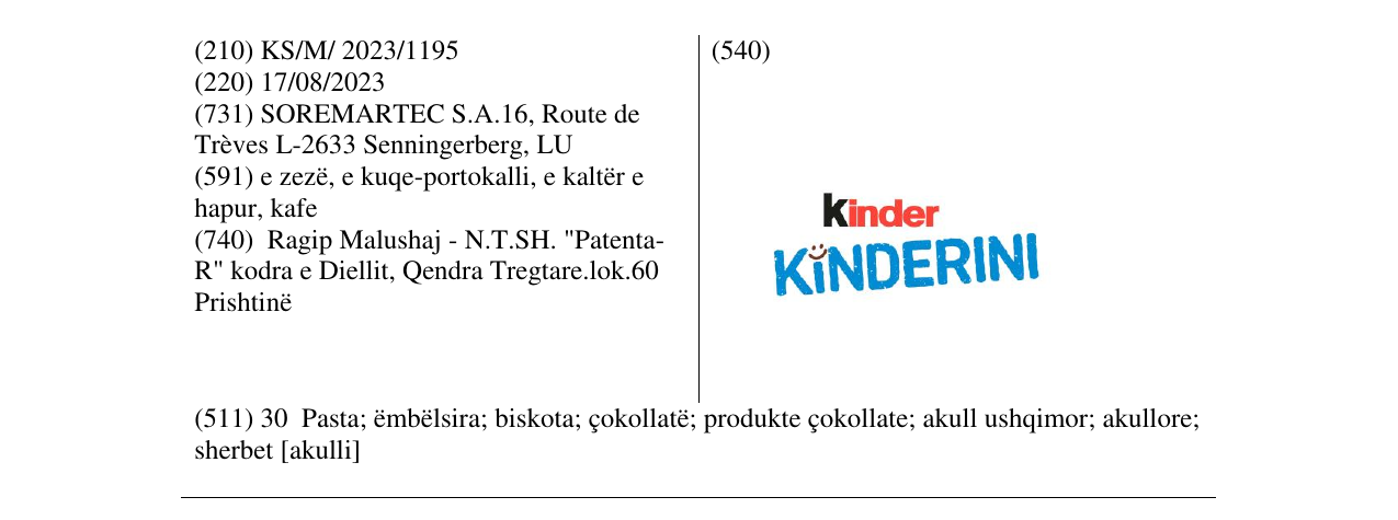 Zëri i markës kinder në buletin