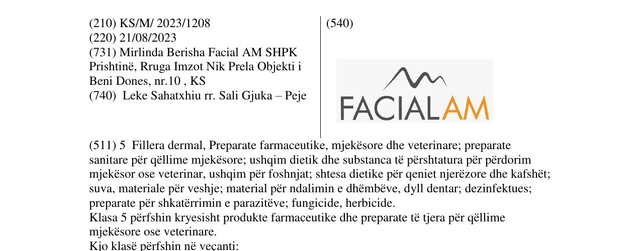 Zëri i markës FACIALAM në buletin