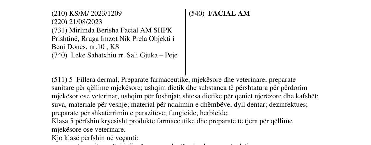 Zëri i markës FACIAL AM në buletin
