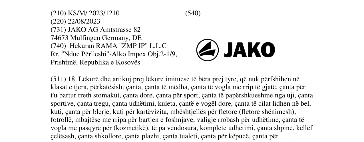 Zëri i markës JAKO në buletin