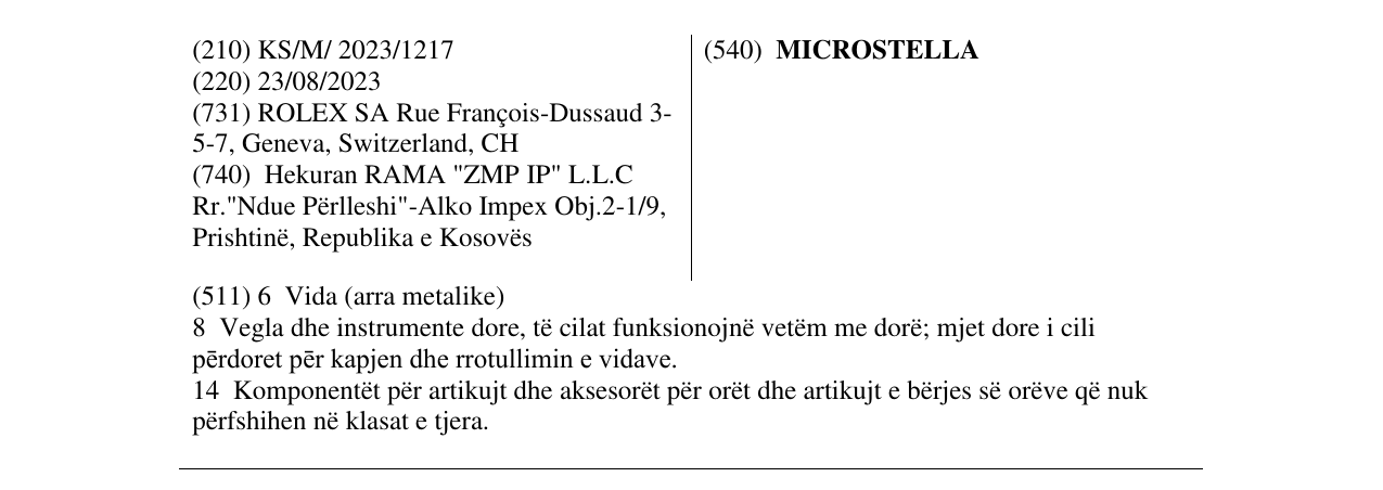 Zëri i markës MICROSTELLA në buletin