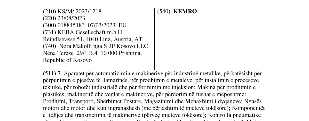 Zëri i markës KEMRO në buletin