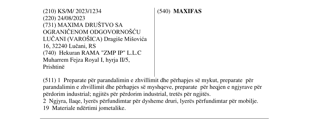 Zëri i markës MAXIFAS në buletin