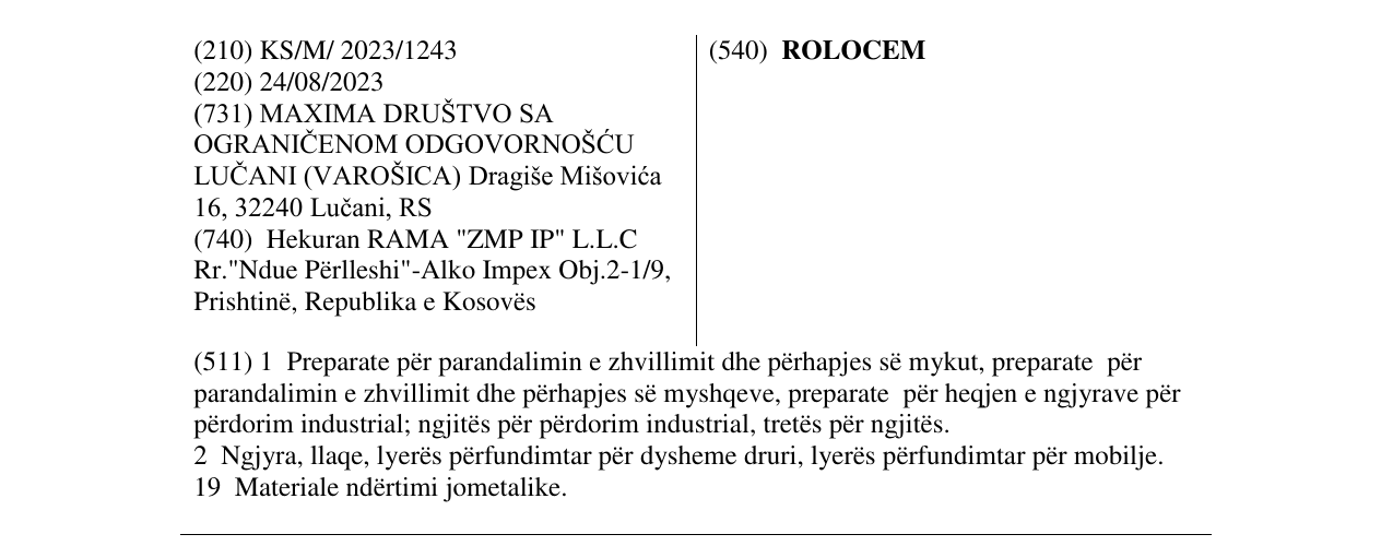 Zëri i markës ROLOCEM në buletin