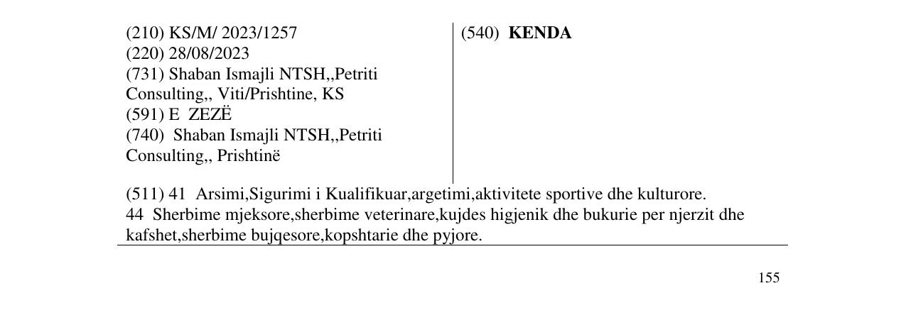 Zëri i markës KENDA në buletin