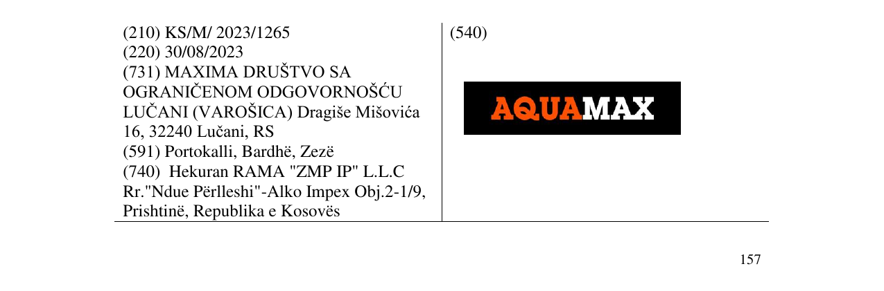 Zëri i markës AQUAMAX në buletin