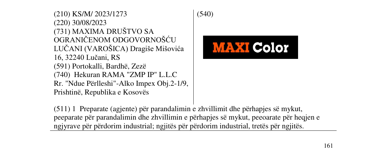 Zëri i markës MAXICOLOR në buletin