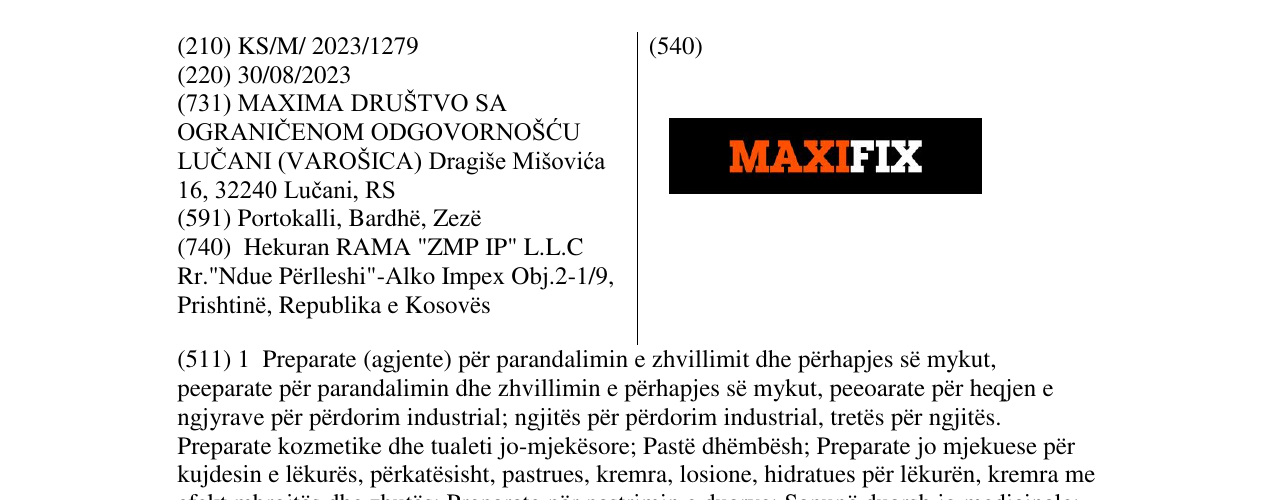 Zëri i markës MAXIFIX në buletin