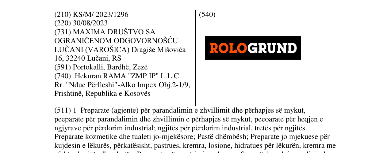 Zëri i markës ROLOGRUND në buletin
