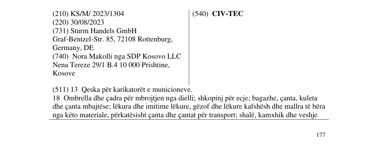 Zëri i markës CIV-TEC në buletin