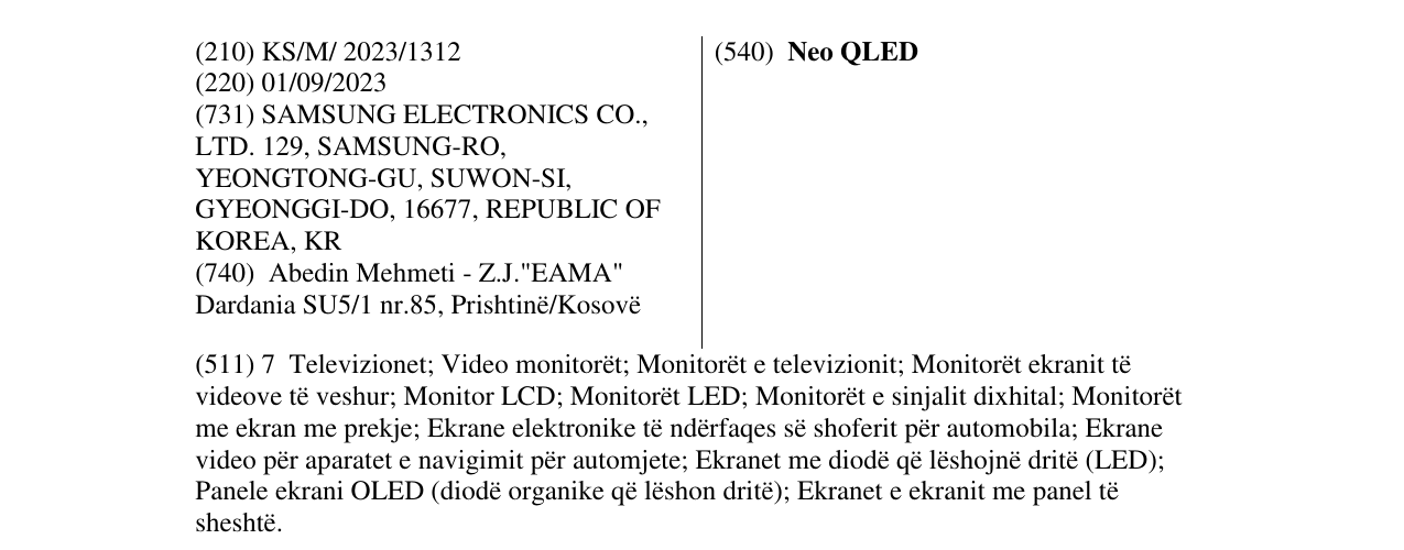 Zëri i markës Neo QLED në buletin