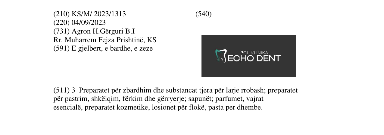 Zëri i markës ECHO DENT në buletin