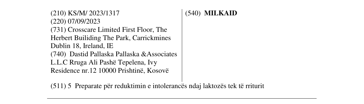 Zëri i markës MILKAID në buletin