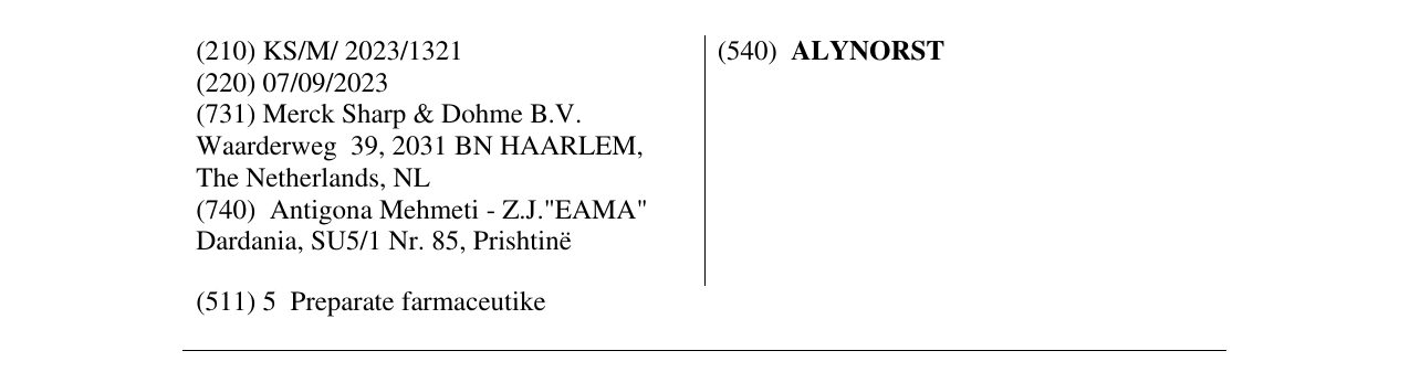 Zëri i markës ALYNORST në buletin