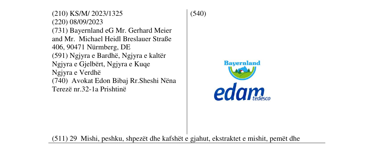 Zëri i markës edam në buletin