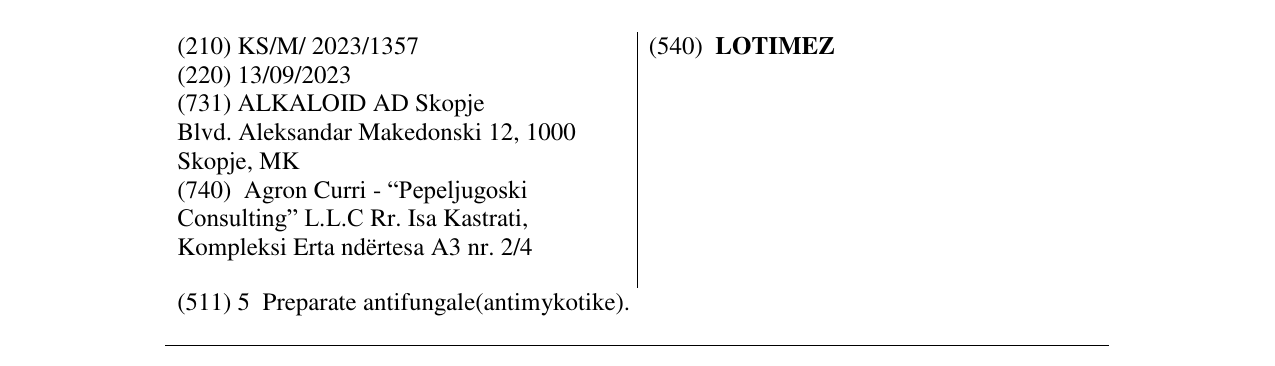 Zëri i markës LOTIMEZ në buletin