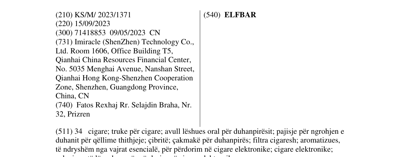 Zëri i markës ELFBAR në buletin