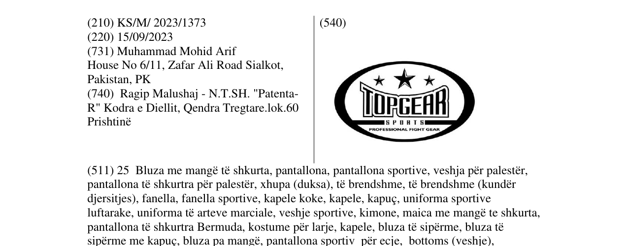 Zëri i markës TOPGEAR në buletin