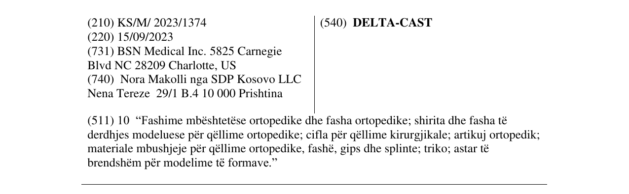 Zëri i markës DELTA-CAST në buletin
