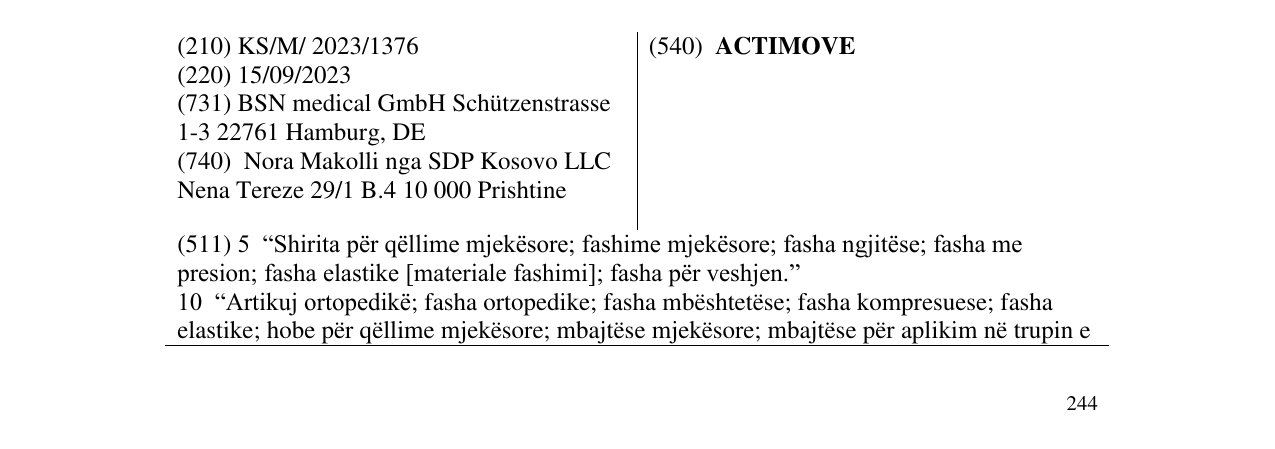 Zëri i markës ACTIMOVE në buletin