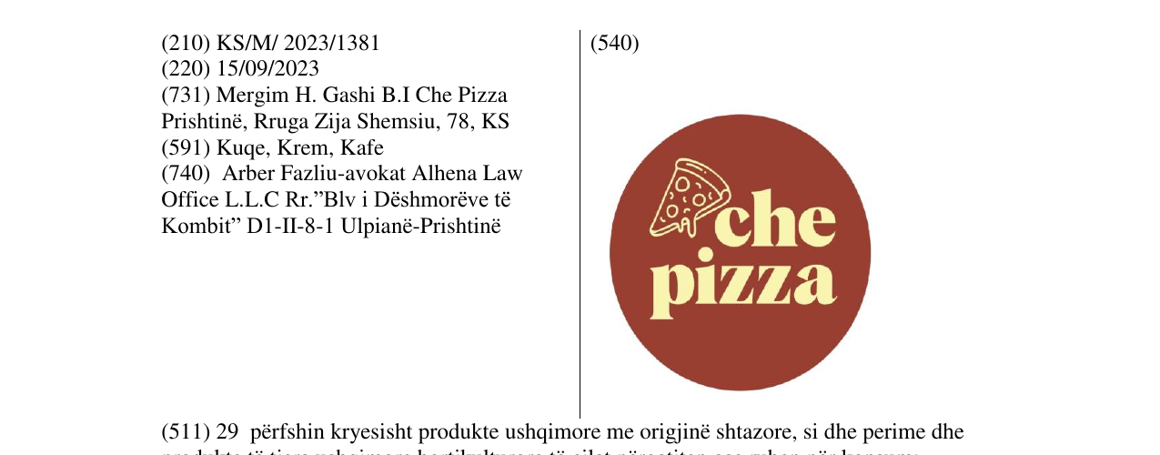 Zëri i markës che pizza në buletin