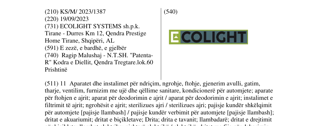 Zëri i markës ECOLIGHT në buletin