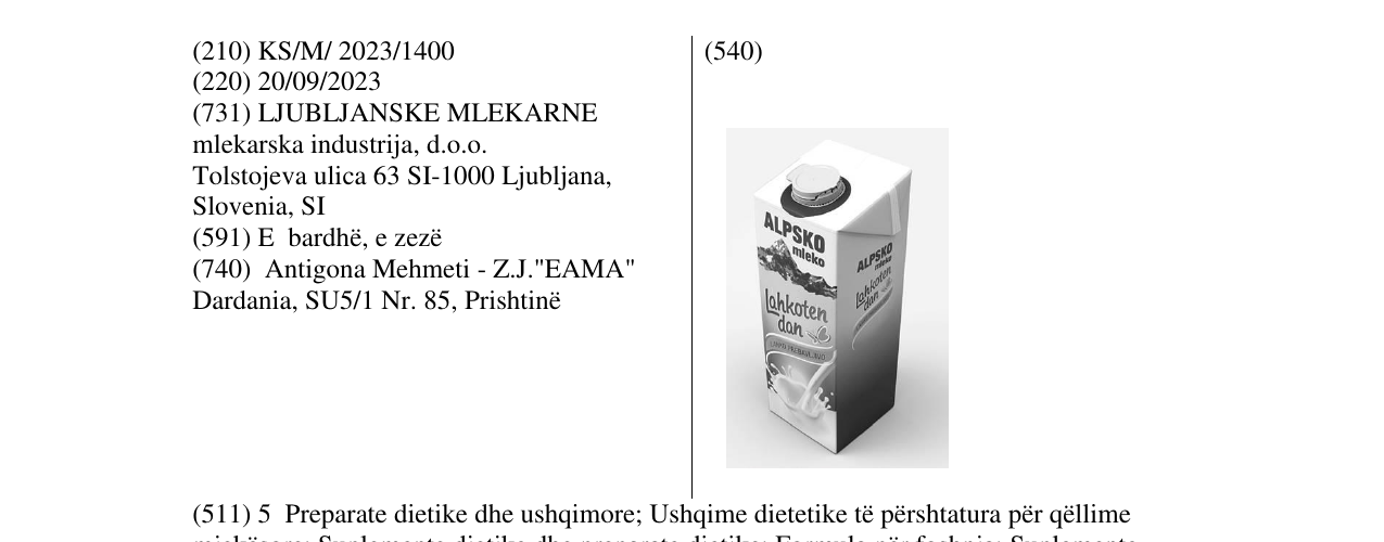 Zëri i markës ALPSKO në buletin