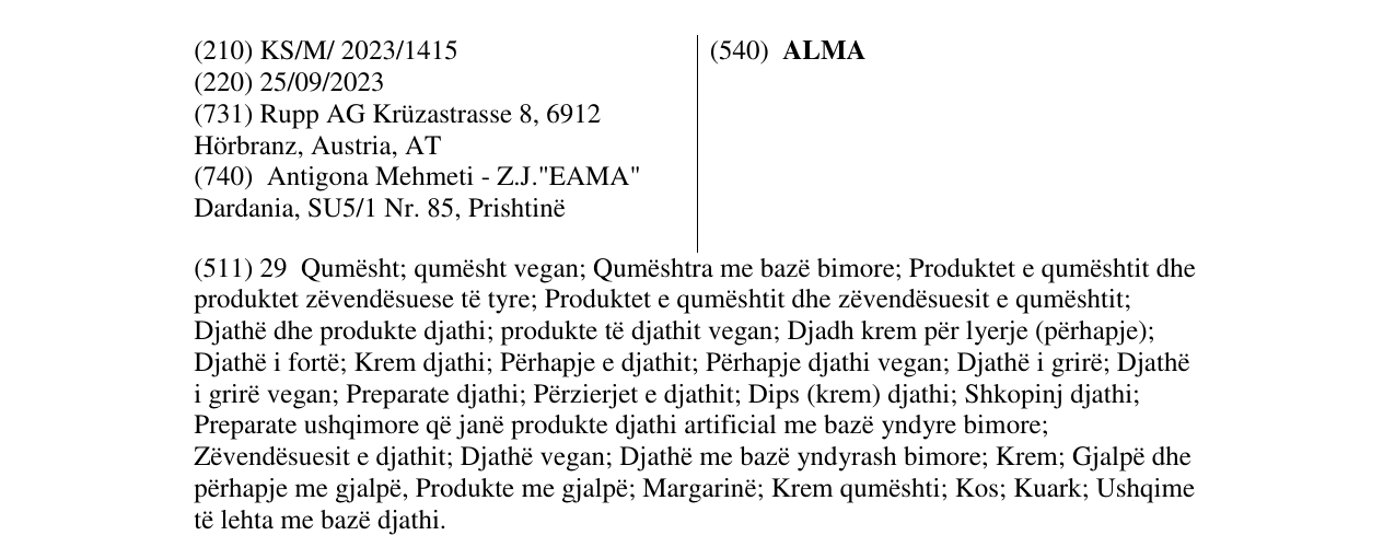 Zëri i markës ALMA në buletin