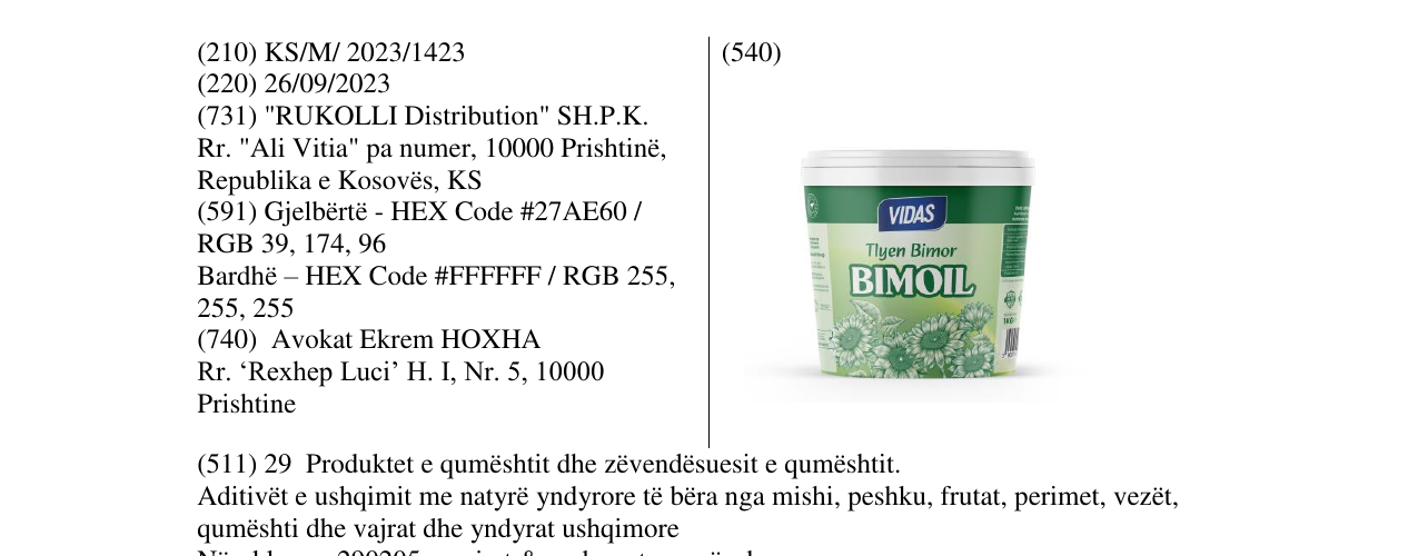 Zëri i markës BIMOIL në buletin