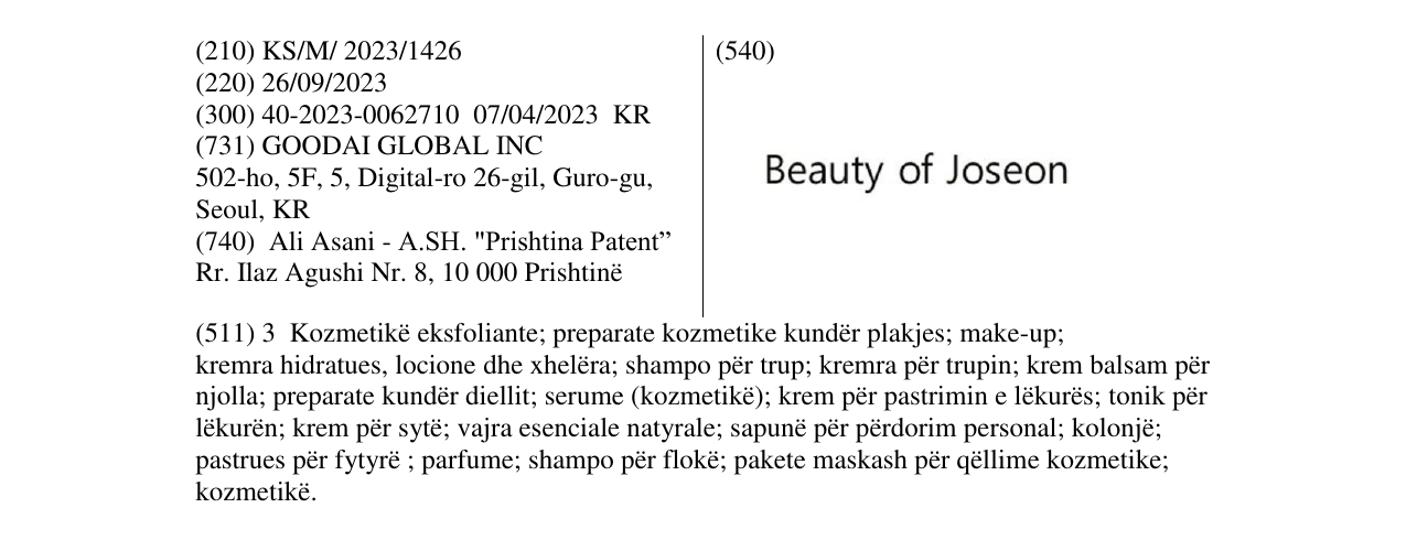 Zëri i markës Beauty of Josen në buletin