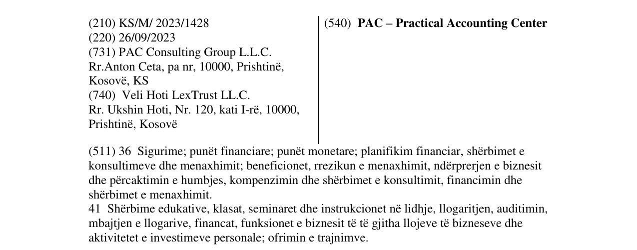 Zëri i markës PAC – Practical Accounting Center në buletin