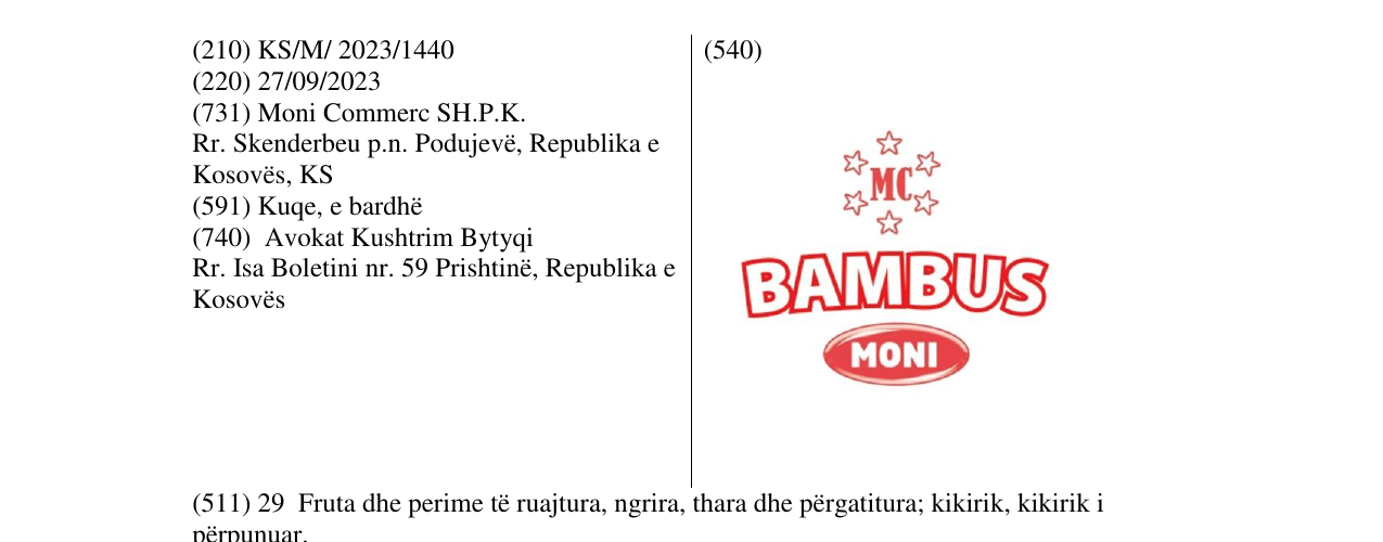 Zëri i markës BAMBUS në buletin