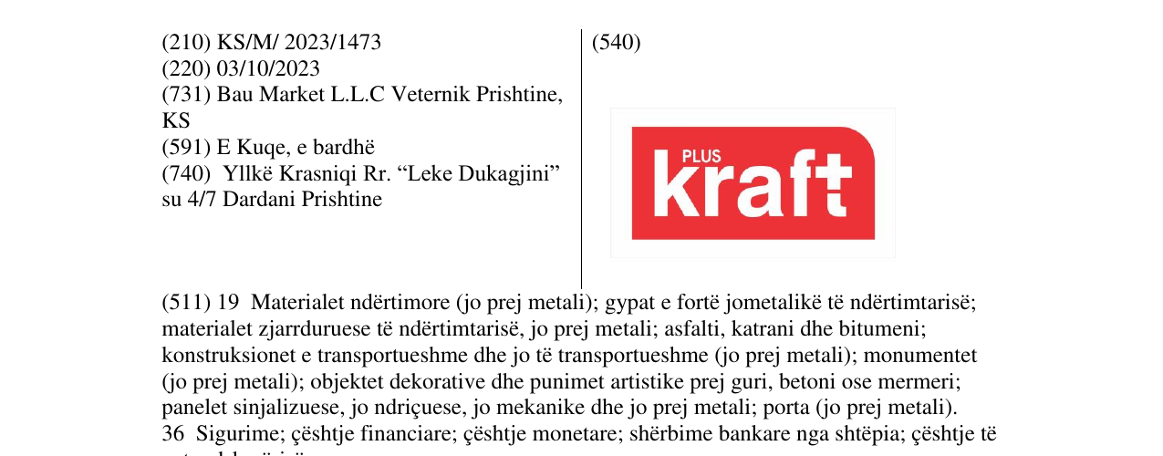 Zëri i markës plus Kraft në buletin