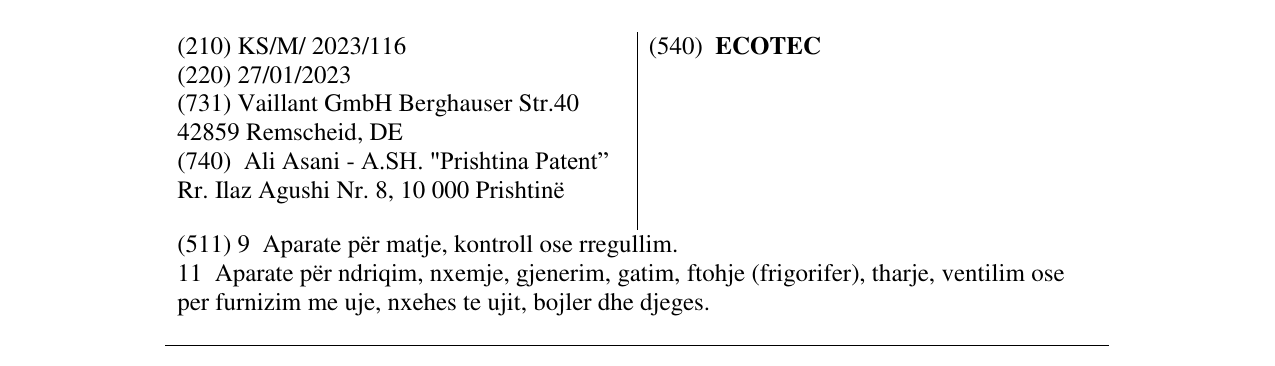 Zëri i markës ECOTEC në buletin