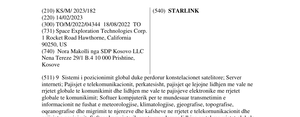 Zëri i markës STARLINK në buletin