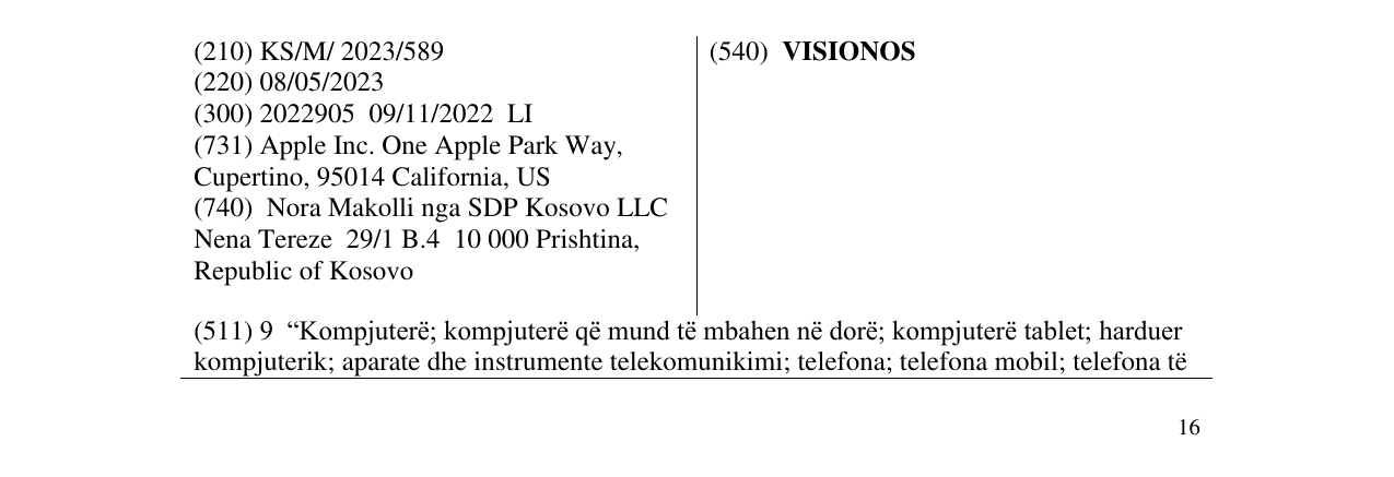 Zëri i markës VISIONOS në buletin