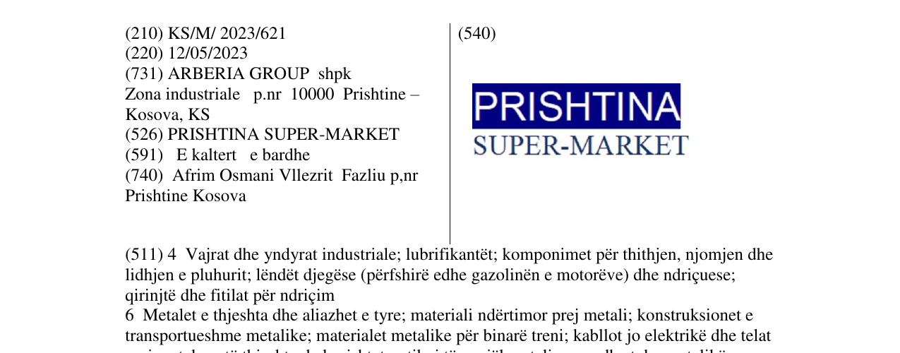Zëri i markës prishtina super market në buletin