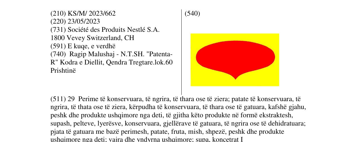 Zëri i markës NESTLE në buletin